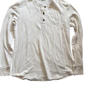 Henley long sleeve BLDWN beige/ off white size large